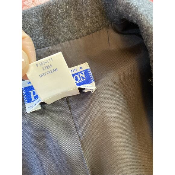 Pendleton Sz 10 Petite 100% Virgin Wool Classic Gray One Button Women's Blazer - Picture 9 of 16